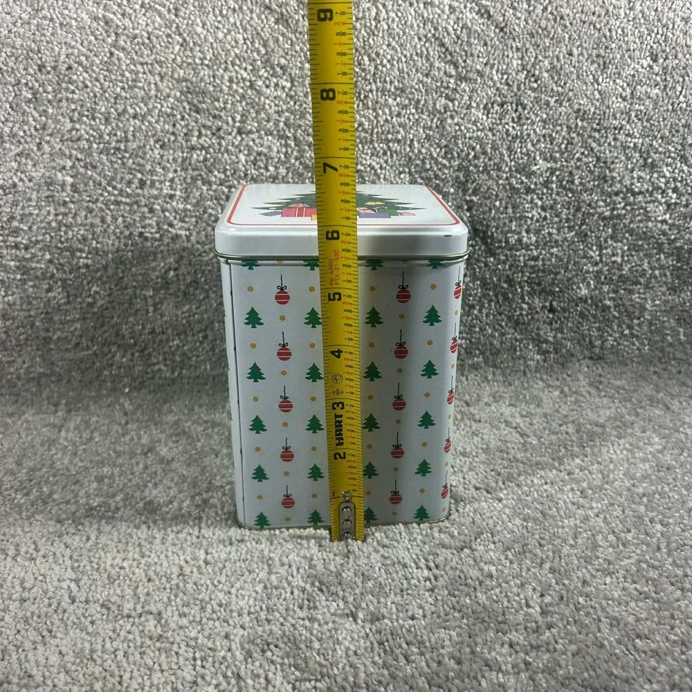 Nesting Christmas Tins White Green Red Holiday Storage Set‎ of 5